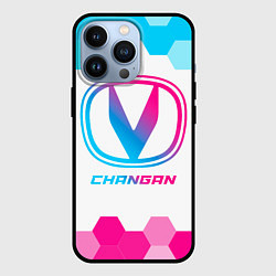 Чехол для iPhone 13 Pro Changan neon gradient style, цвет: 3D-черный