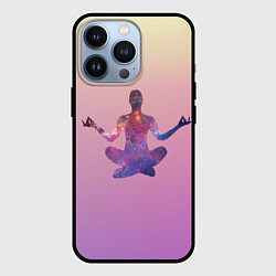 Чехол для iPhone 13 Pro Поза лотоса в йоге, цвет: 3D-черный