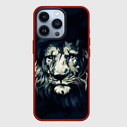 Чехол для iPhone 13 Pro Голова царя-зверей льва, цвет: 3D-красный