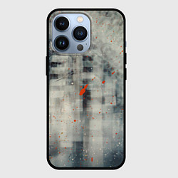 Чехол для iPhone 13 Pro Серый туман и оранжевые краски, цвет: 3D-черный