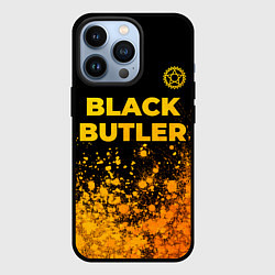 Чехол для iPhone 13 Pro Black Butler - gold gradient: символ сверху, цвет: 3D-черный