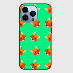 Чехол для iPhone 13 Pro Эстетика Полигональные лисы, цвет: 3D-красный