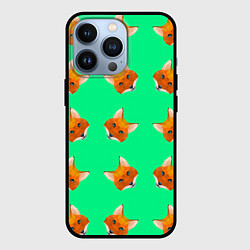 Чехол для iPhone 13 Pro Эстетика Полигональные лисы, цвет: 3D-черный