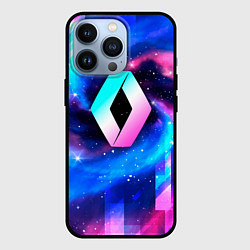 Чехол для iPhone 13 Pro Renault неоновый космос, цвет: 3D-черный