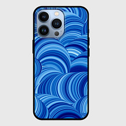 Чехол для iPhone 13 Pro Дуговой шлейф - синий паттерн, цвет: 3D-черный