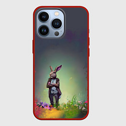 Чехол для iPhone 13 Pro Кролик на стиле, цвет: 3D-красный