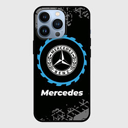 Чехол для iPhone 13 Pro Mercedes в стиле Top Gear со следами шин на фоне, цвет: 3D-черный
