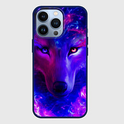 Чехол для iPhone 13 Pro Волшебный звездный волк, цвет: 3D-тёмно-синий