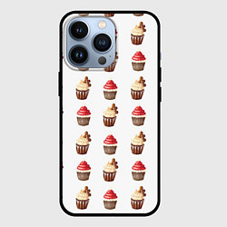 Чехол для iPhone 13 Pro Новогодние кексики, паттерн, цвет: 3D-черный
