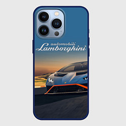 Чехол для iPhone 13 Pro Lamborghini Huracan STO - car racing, цвет: 3D-тёмно-синий