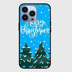 Чехол для iPhone 13 Pro Merry christmas - Ёлочки, цвет: 3D-черный