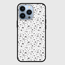 Чехол для iPhone 13 Pro Кошки черно-белый паттерн, цвет: 3D-черный