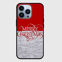 Чехол для iPhone 13 Pro Merry Christmas красный, цвет: 3D-черный