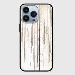 Чехол для iPhone 13 Pro Абстрактные линии на светлом фоне, цвет: 3D-черный
