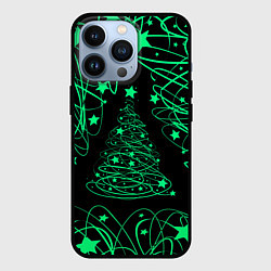 Чехол для iPhone 13 Pro Новогодняя Ёлка серпантин, цвет: 3D-черный