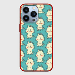 Чехол для iPhone 13 Pro Вырежи зайчат, цвет: 3D-красный