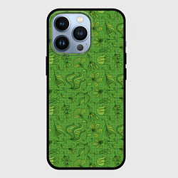 Чехол для iPhone 13 Pro Милитари цветы, цвет: 3D-черный