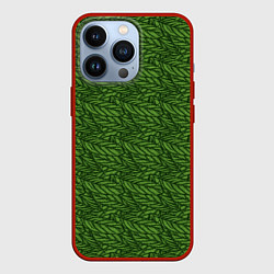 Чехол для iPhone 13 Pro Милитари перо, цвет: 3D-красный