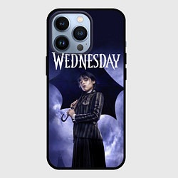 Чехол для iPhone 13 Pro Уэнсдэй Аддамс с зонтиком, цвет: 3D-черный
