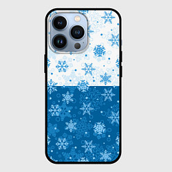 Чехол для iPhone 13 Pro Снежинки день - ночь, цвет: 3D-черный