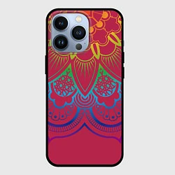 Чехол для iPhone 13 Pro Viva magenta mandala, цвет: 3D-черный