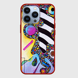 Чехол для iPhone 13 Pro Василий Кандинский Абстрактная композиция, цвет: 3D-красный