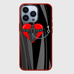 Чехол для iPhone 13 Pro Сердце и ключ bdsm, цвет: 3D-красный