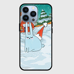 Чехол для iPhone 13 Pro Зайчик новый год, цвет: 3D-черный