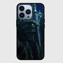 Чехол для iPhone 13 Pro Гора и замок из блоков майнкрафт, цвет: 3D-черный