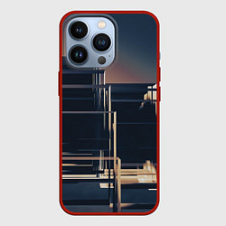 Чехол для iPhone 13 Pro Множество стеклянных кубов и фигур, цвет: 3D-красный