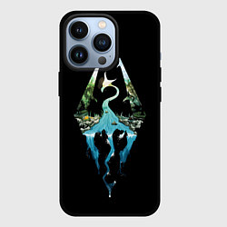 Чехол для iPhone 13 Pro Логотип Скайрим, цвет: 3D-черный