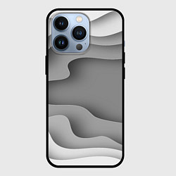 Чехол для iPhone 13 Pro Множество оттенков серого в разломе, цвет: 3D-черный