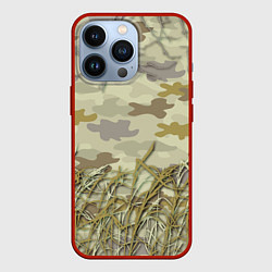 Чехол для iPhone 13 Pro Камуфляж охотника, цвет: 3D-красный