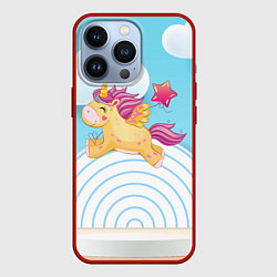 Чехол для iPhone 13 Pro Единорог со звездочкой, цвет: 3D-красный