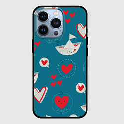Чехол для iPhone 13 Pro Корабль любви, цвет: 3D-черный