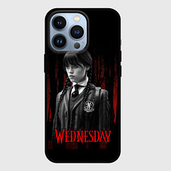 Чехол для iPhone 13 Pro Wednesday темный фон, цвет: 3D-черный
