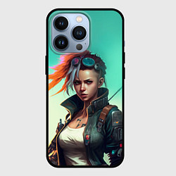 Чехол для iPhone 13 Pro Girl art Cyberpunk, цвет: 3D-черный