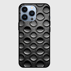 Чехол для iPhone 13 Pro Абстрактные серые кратеры арт нейросети, цвет: 3D-черный
