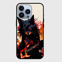 Чехол для iPhone 13 Pro Black rocker cat on a light background - C-Cats co, цвет: 3D-черный