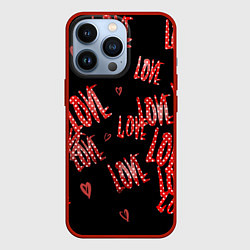 Чехол для iPhone 13 Pro Паттерн любовь, цвет: 3D-красный