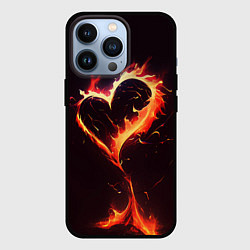 Чехол для iPhone 13 Pro Арт нейросети пламенное сердце, цвет: 3D-черный