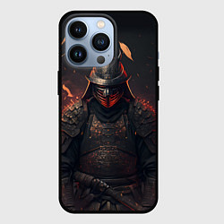 Чехол iPhone 13 Pro Самурай в огне неон