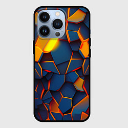 Чехол для iPhone 13 Pro Плитки со свечением, цвет: 3D-черный
