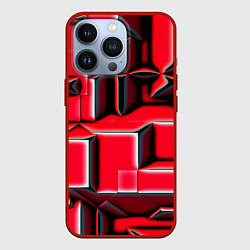 Чехол для iPhone 13 Pro Блоки узорная геометрия, цвет: 3D-красный