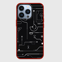 Чехол для iPhone 13 Pro Зелёный абстрактный игровой, цвет: 3D-красный