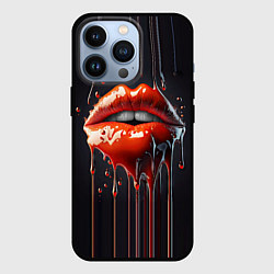 Чехол для iPhone 13 Pro Сладкие красные губы, цвет: 3D-черный