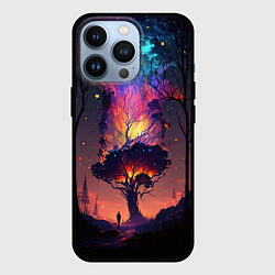 Чехол для iPhone 13 Pro Огненное дерево в звездном лесу, цвет: 3D-черный