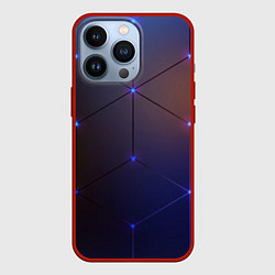 Чехол для iPhone 13 Pro Неоновая современная броня, цвет: 3D-красный