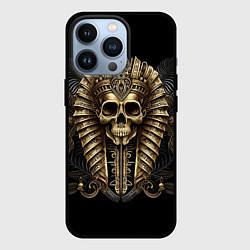 Чехол для iPhone 13 Pro Золотой череп фараона, цвет: 3D-черный