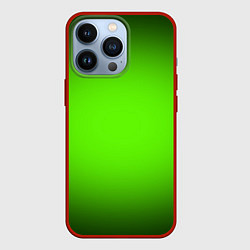 Чехол для iPhone 13 Pro Кислотный зеленый с градиентом, цвет: 3D-красный